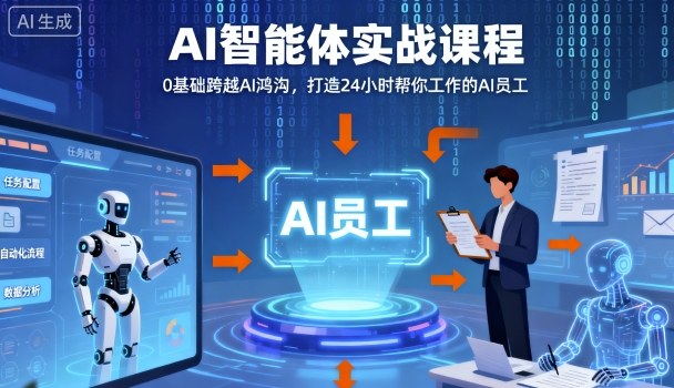Ai智能体实战课程，0基础跨越Ai鸿沟，打造24小时帮你工作的Ai员工，打破常规，以实战定义Ai-千里码资源库